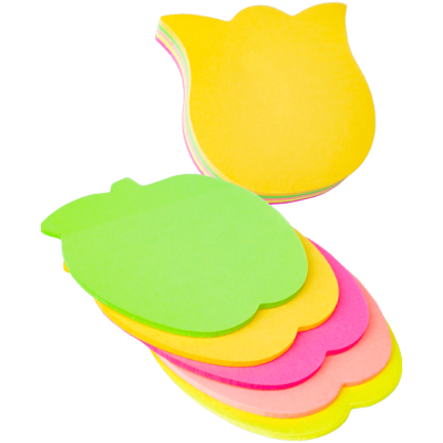Notes adeziv 7.5 cm, model figurine neon, multicolor, 100 file/set